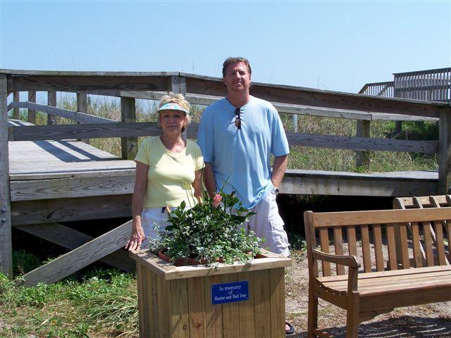 Betty Helms and her son, Howard,adopted  the Hines Ave beach access in memory of  Hunter & Red Ivey